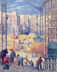Baustelle in Paris, Quai de Passy, 1907